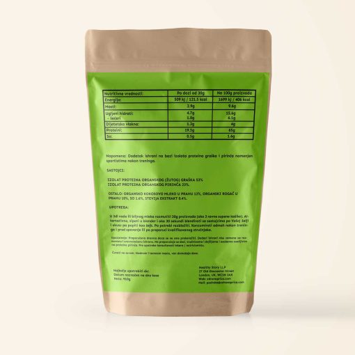 Protein-graška i pirinča kokos zadnja