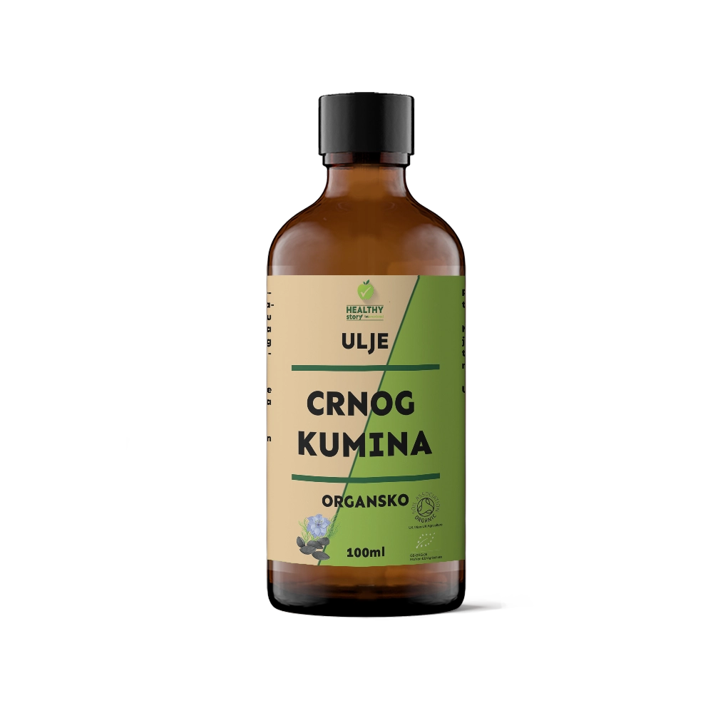 Pakovanje ulje crnog kumina organsko 100ml Zdrava Priča – hladno ceđeno ulje bogato timokinonom za imunitet, metabolizam i kardiovaskularno zdravlje, bez alergena i sintetičkih supstanci