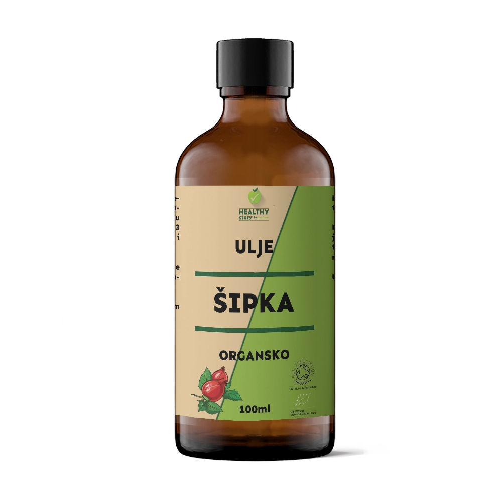 Pakovanje ulje šipka organsko hladno ceđeno 100ml Zdrava Priča – snažno regenerativno ulje bogato vitaminima C i A za anti-aging, obnovu kože i imunitet, bez aditiva i sintetičkih supstanci